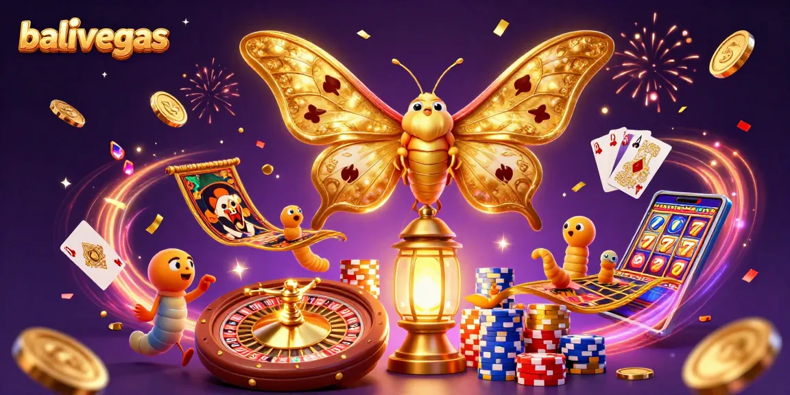 Experience balivegas excitement with vibrant 3D gaming scenes, dynamic characters, and casino symbols.
