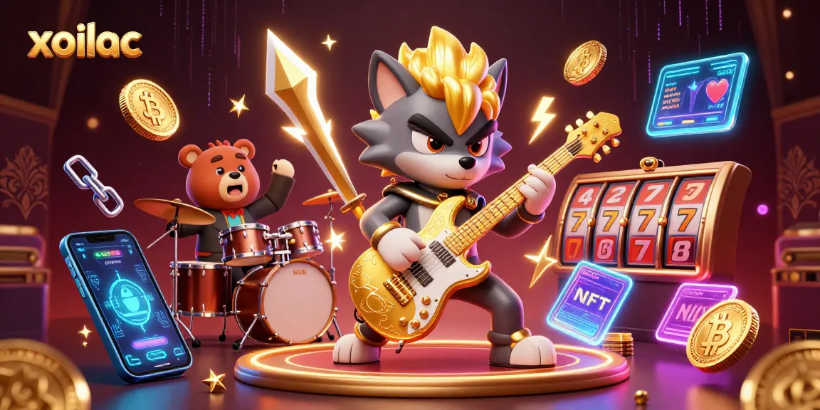 xoilac ignites excitement with electrifying 3D casino scene showcasing vibrant characters and crypto elements.