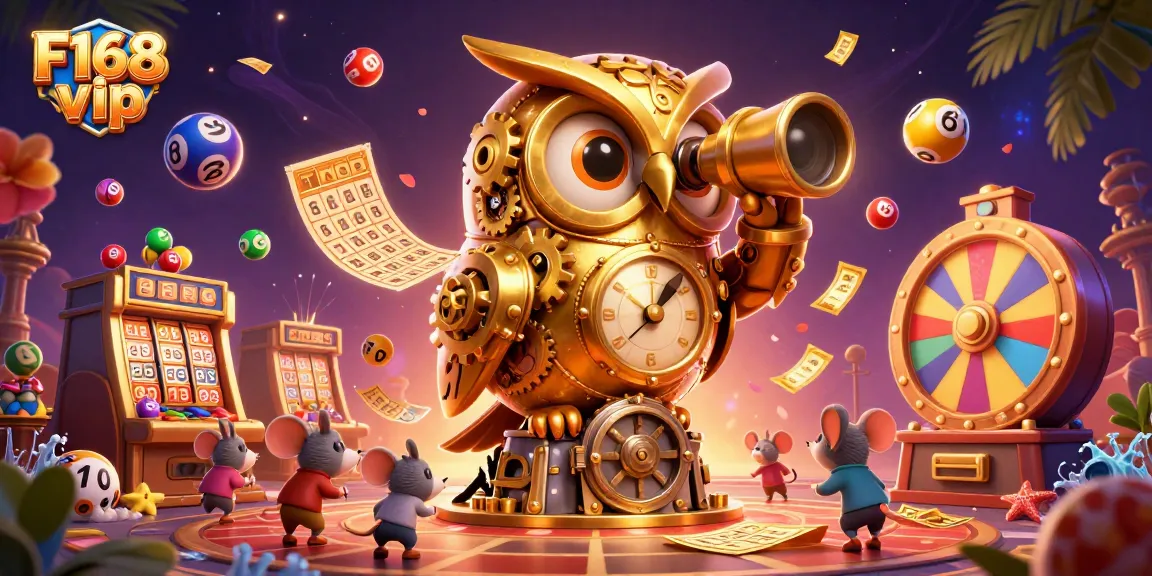Engage with the thrilling F168 vip casino experience, featuring vibrant lottery elements and captivating characters.