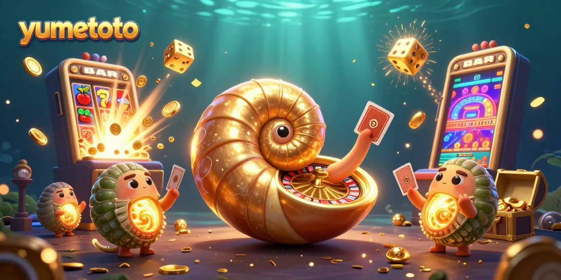 Menangkan jackpot di yumetoto dengan karakter kartun 3D kuno dan mesin slot yang berkilauan.