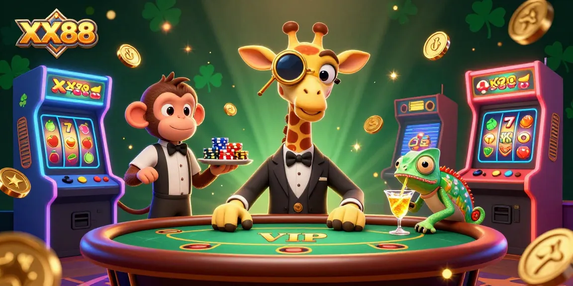 Experience the excitement at XX88 with a vibrant 3D illustration showcasing high-stakes gaming action.