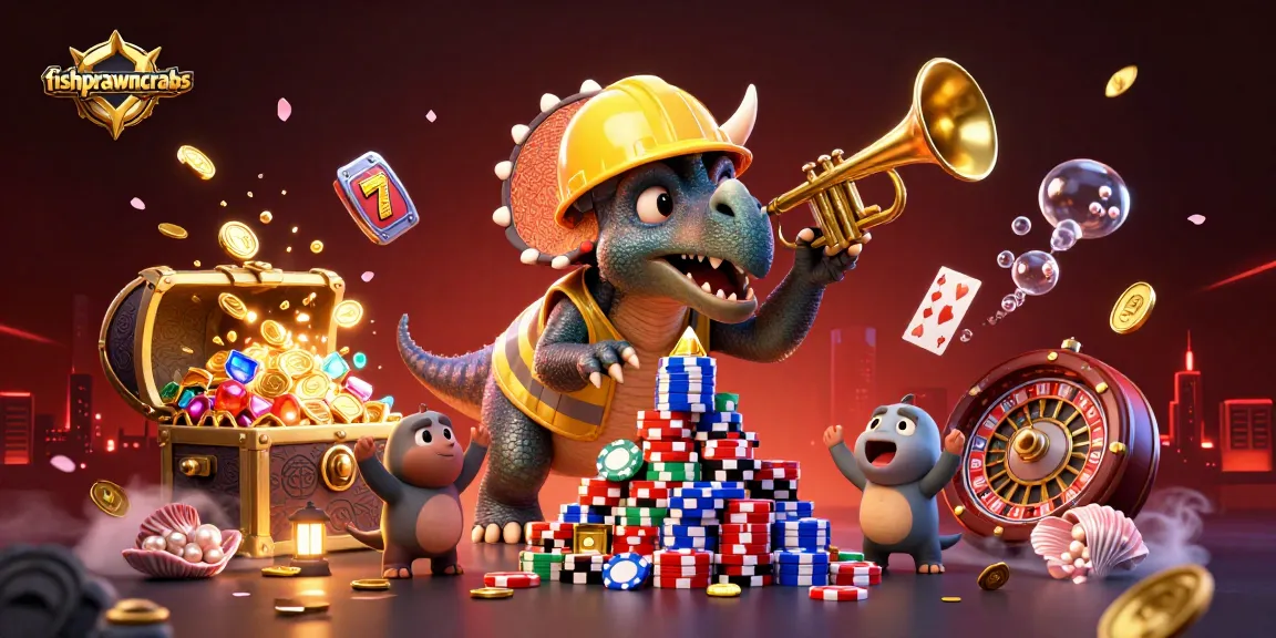 Celebrate big wins with fishprawncrabs and vibrant casino action in a dynamic 3D scene.