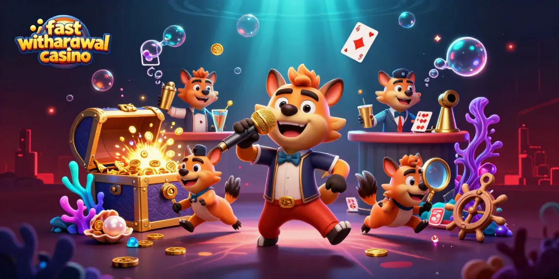 Experience the vibe of a fast withdrawal casino with cartoon hyenas in a vibrant nightclub scene.