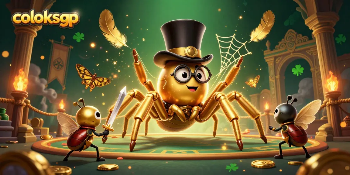 Experience the excitement of coloksgp with a golden tarantula weaving a web at the casino.