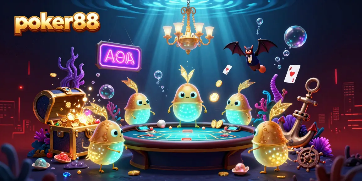 Bermain poker88 di kasino bawah laut yang menakjubkan dengan gemerlap cahaya.