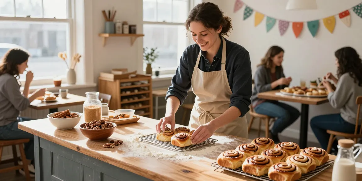 Bakery Calgary's fresh cinnamon buns and inviting atmosphere.