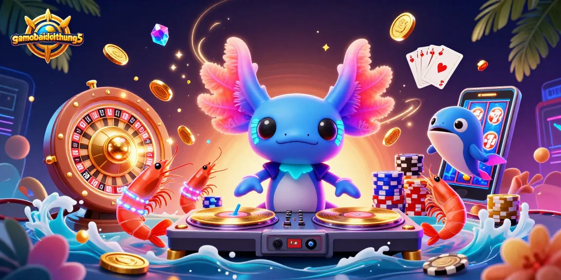 Experience exciting games and rewards with gamebaidoithuong5 in vibrant underwater casino scene.