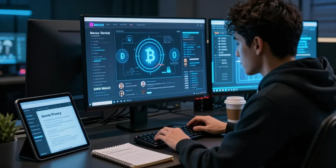 Nexus darknet market link showcased on a user's screen in a secure digital environment, highlighting cryptocurrency and vendor safety.