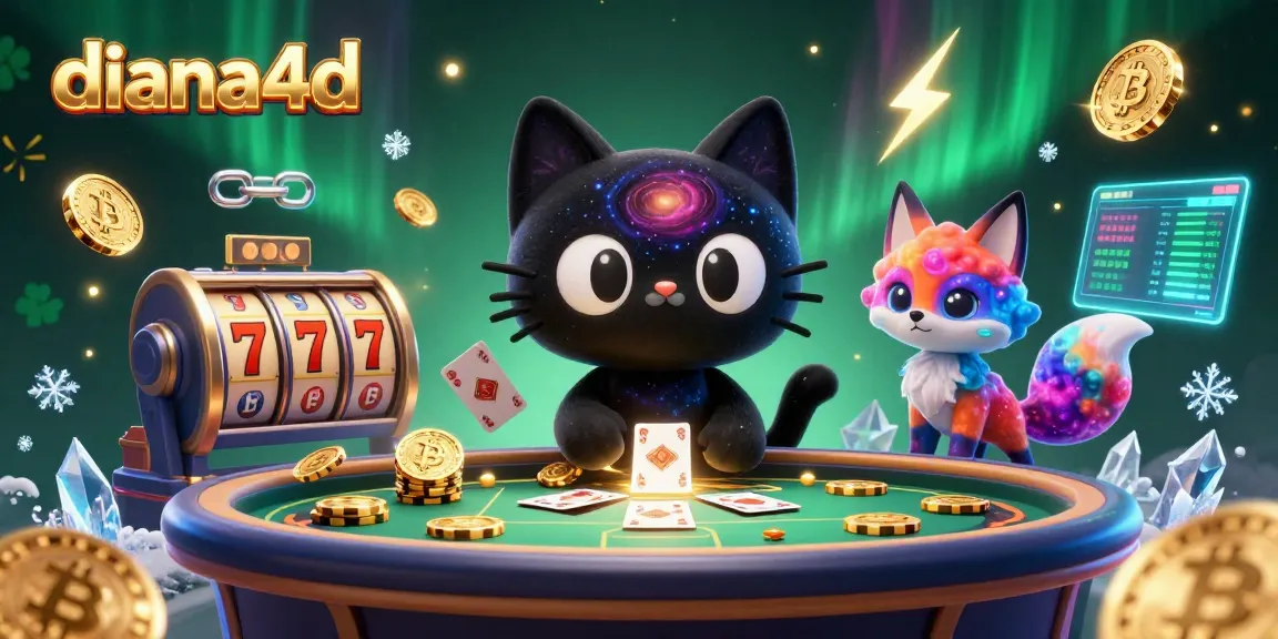 Engage with diana4d in an immersive cosmic casino scene featuring whimsical characters and dynamic gaming elements.
