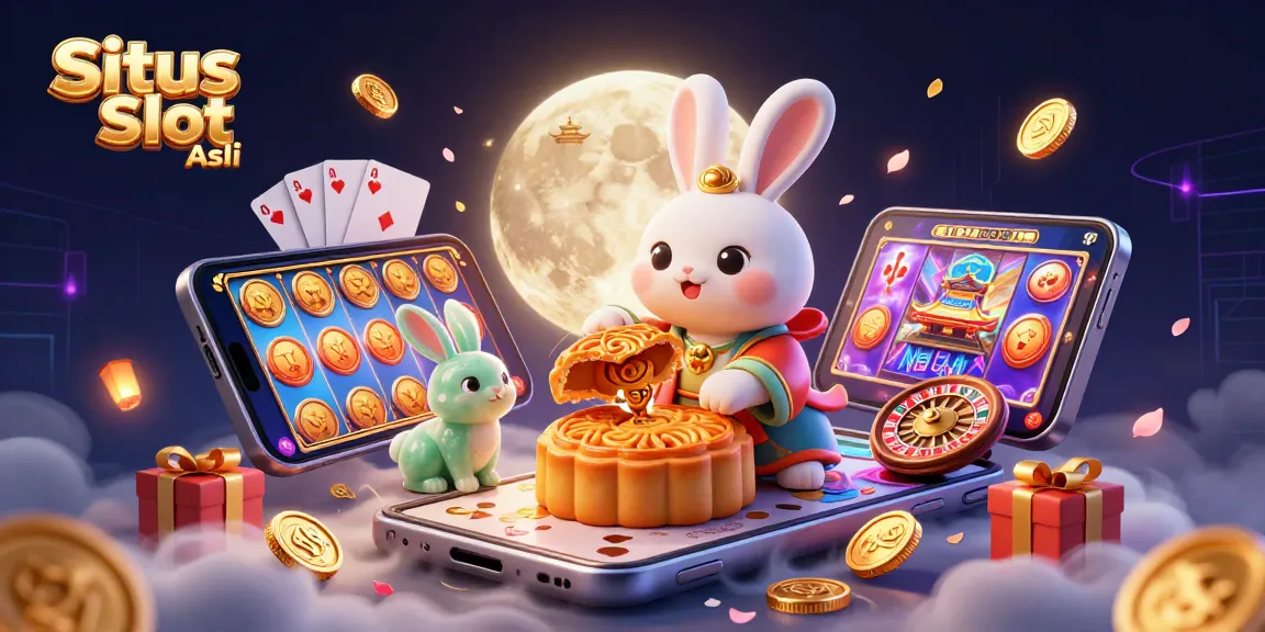 Gali kekayaan di Situs Slot Asli dengan ilustrasi menarik slot dan karakter dalam suasana fantastis.