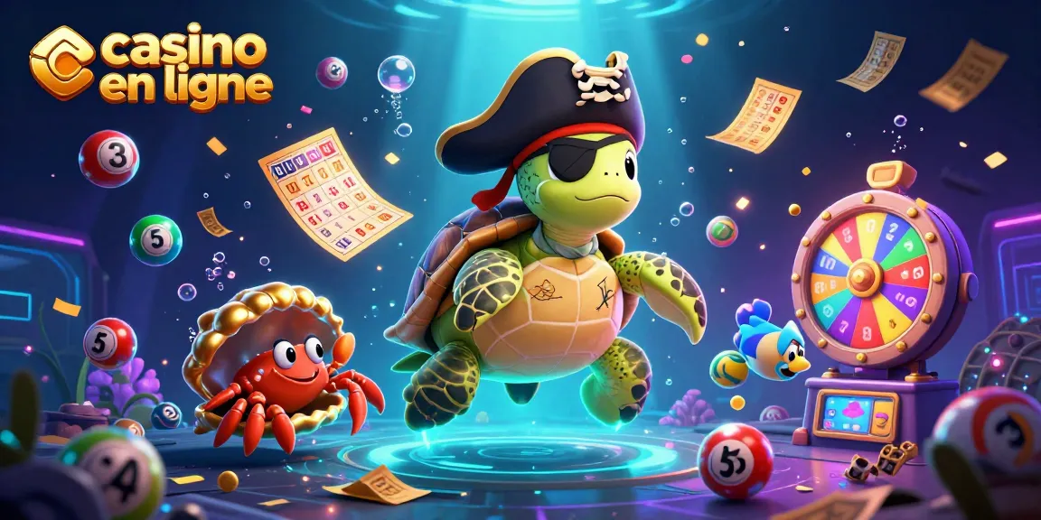 Découvrez un monde de jeux de casino en ligne avec une tortue pirate et des trésors sous-marins.