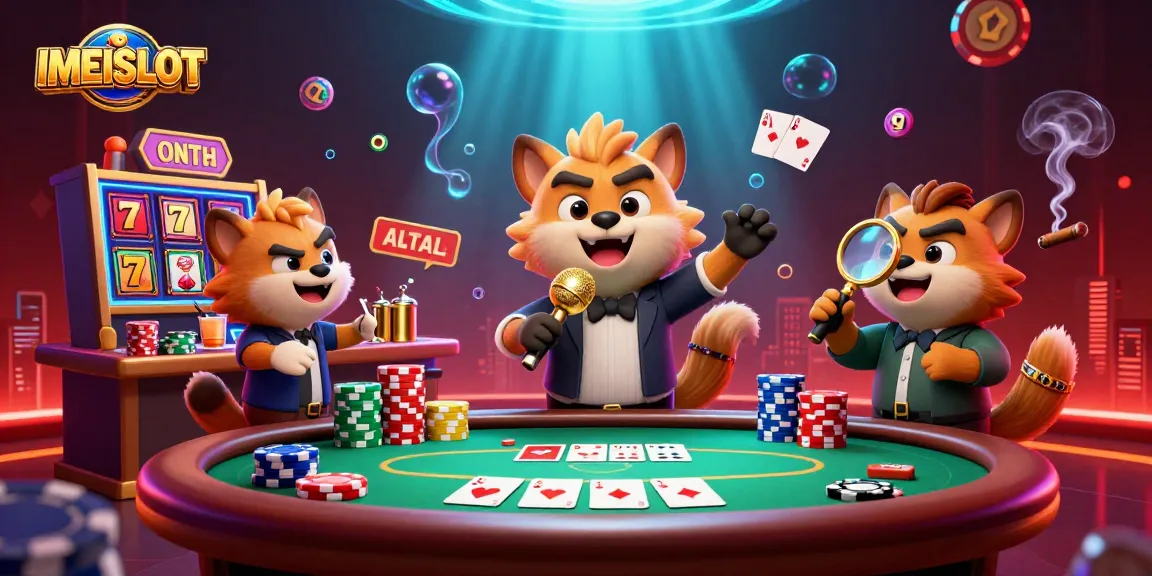 Catch the excitement at IMEISLOT's comedy casino club featuring hyenas and vibrant game elements.
