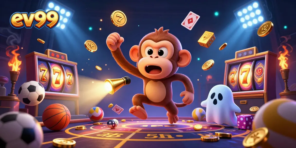 Join ev99 in an exhilarating haunted casino chase with gold coins and jackpot rewards.