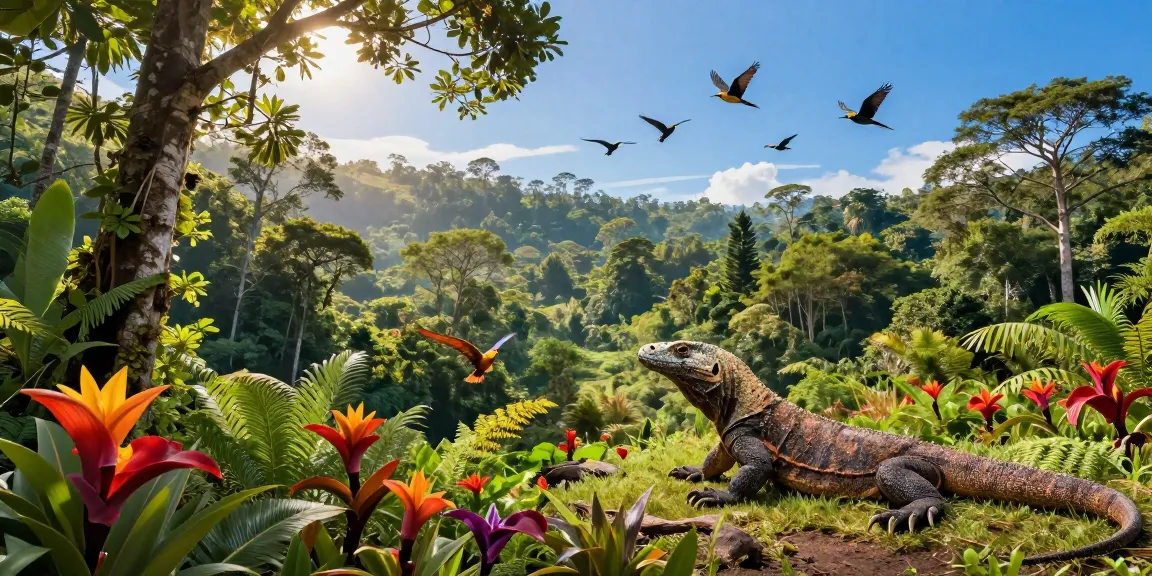Exploring the biodiversity of Indonesia with rokok88, featuring vibrant flora and wildlife.