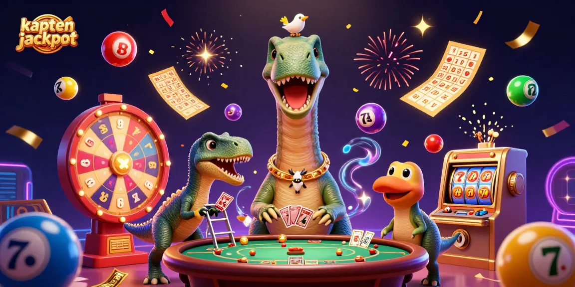 Engage with kaptenjackpot in this vibrant 3D casino scene showcasing winning moments and festive energy.