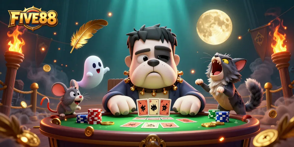 Experience thrilling games at FIVE88 casino, featuring vibrant scenes with unique characters.
