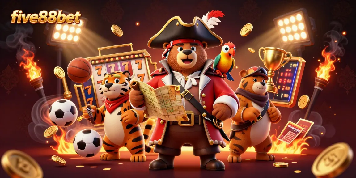 five88bet thrills with a vibrant casino scene showcasing dynamic characters and energetic gaming elements