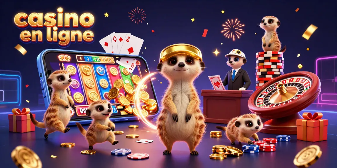 Jeux excitants au casino en ligne avec des suricates animés et éléments dynamiques.