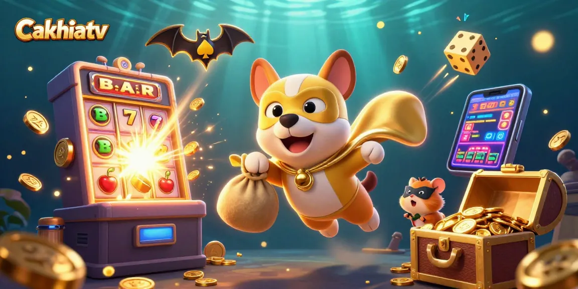 Cakhiatv delivers thrilling moments with a superhero dog and hamster in a dynamic casino scene.