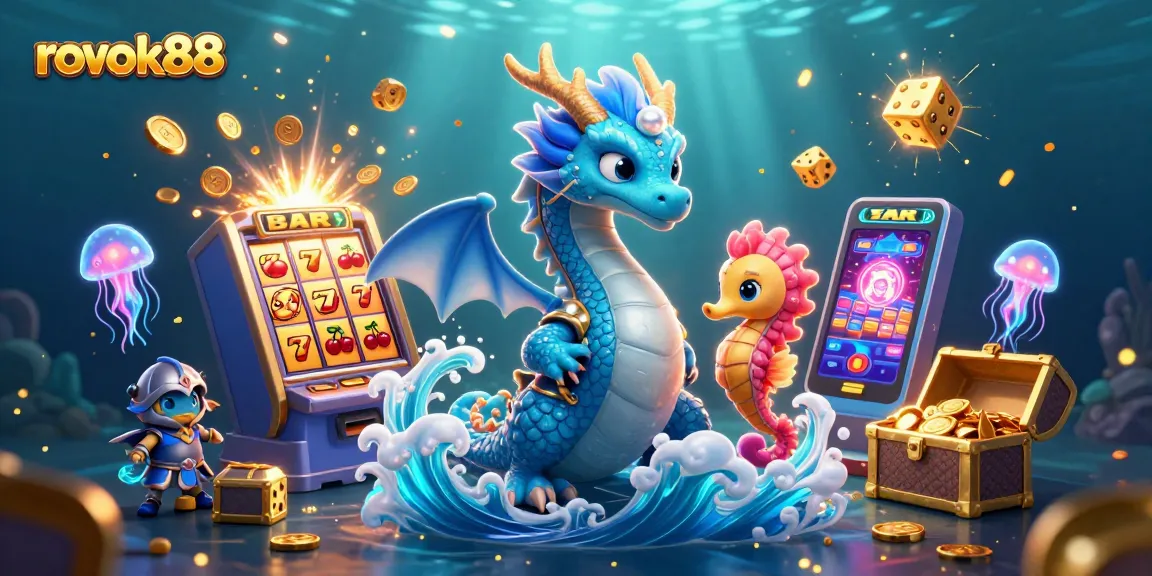 Experience the thrill of winning at rokok88 with colorful elements of casino gaming and vibrant characters