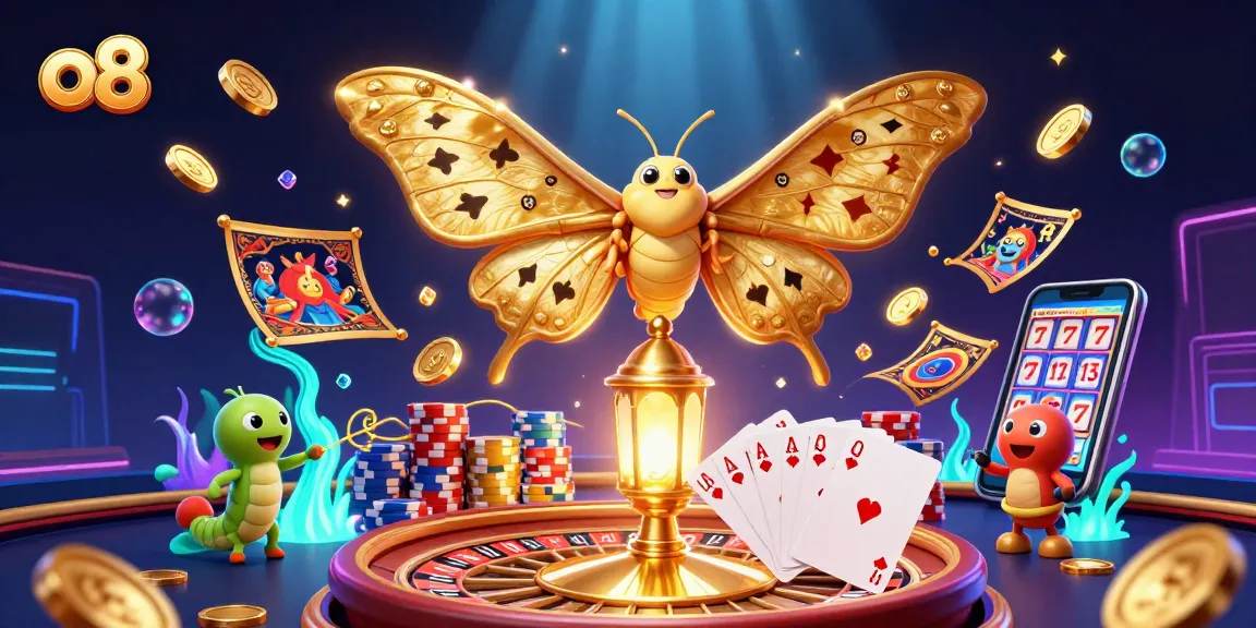 Experience thrilling wins with o8 in a dazzling casino scene featuring vibrant golden coins and festive gaming elements.