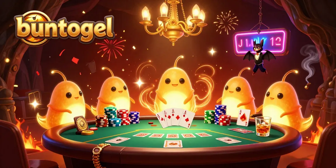 Experience the thrill of buntogel with vibrant glowworms lighting a cave casino scene, showcasing rich poker elements.