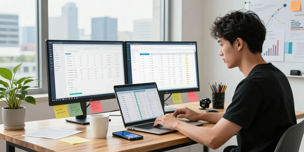 SEO specialist analyzing LLG link indexing data in a vibrant digital marketing workspace.