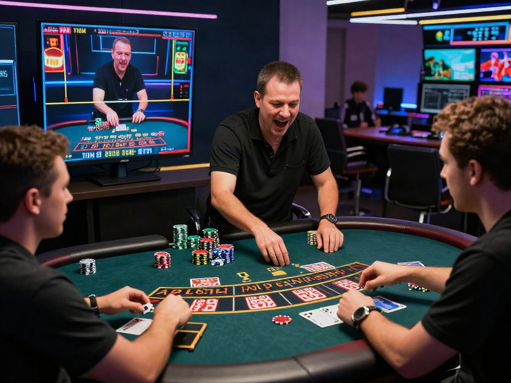 Live casino online gaming scene with players enjoying real-time dealer interactions and vibrant atmosphere.