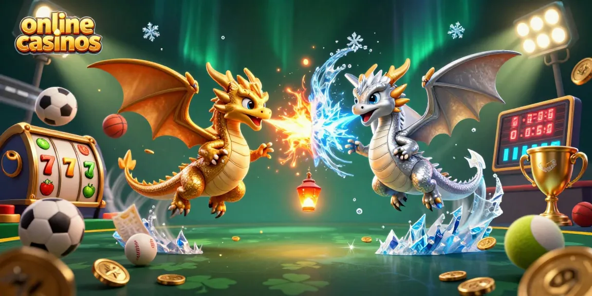 Engage with top online casinos through vibrant 3D dragon artwork, featuring dynamic gaming elements.