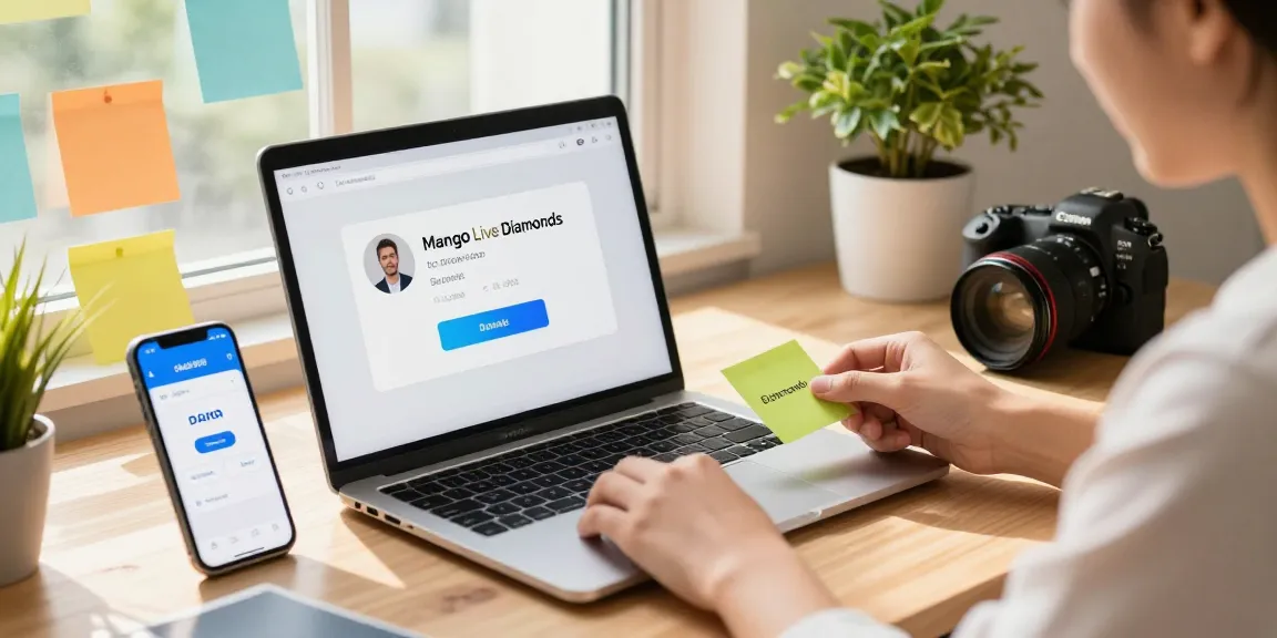 Top up Mango Live Diamonds effortlessly using User ID in a bright workspace.