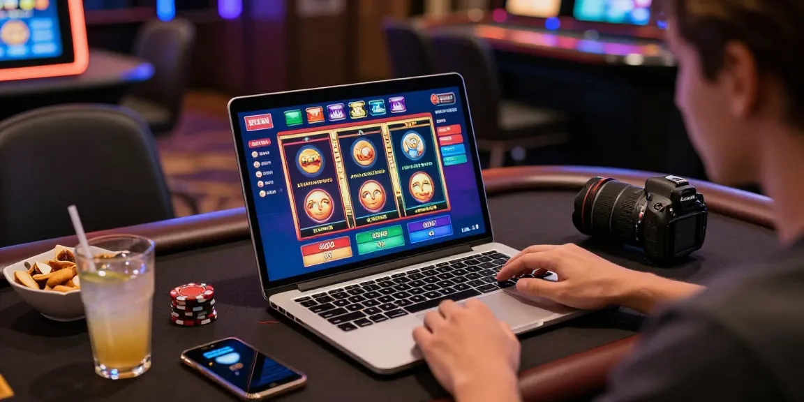 Joueur profitant d'un casino en ligne fiable avec une ambiance moderne et conviviale.