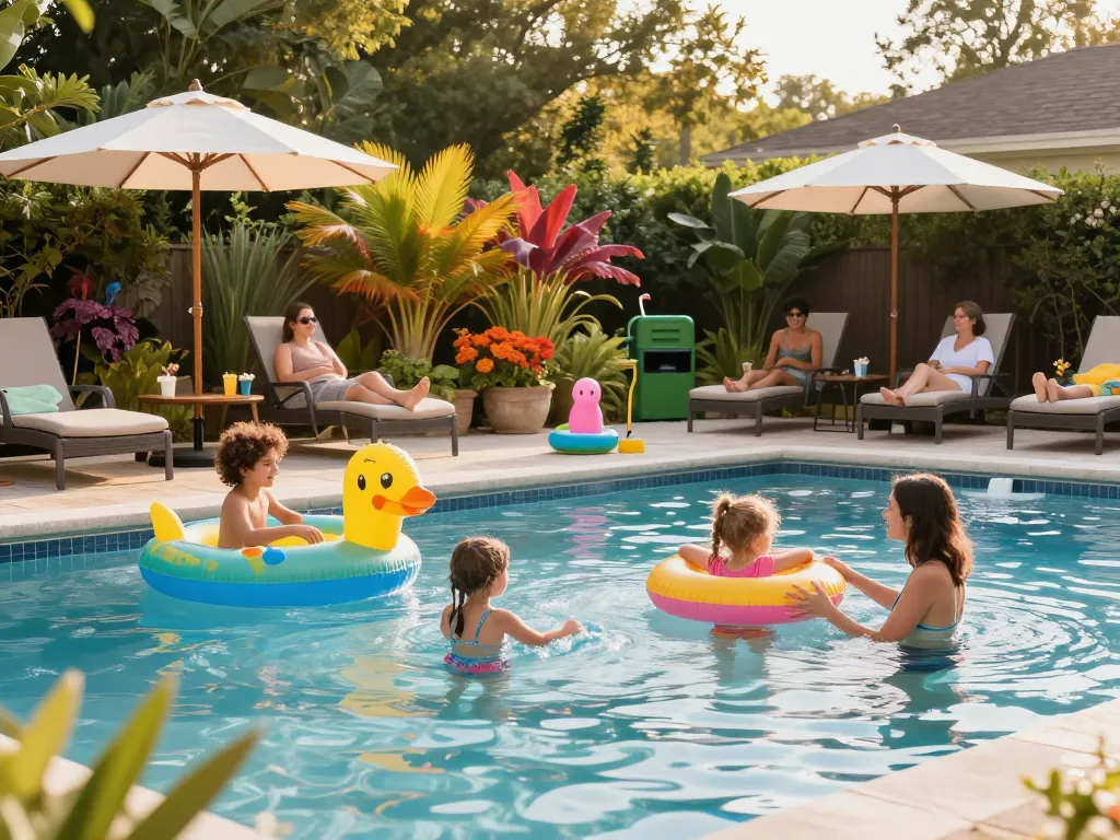 Dolphin Pool Services ensuring a family-friendly pool environment with professional maintenance in Virginia.