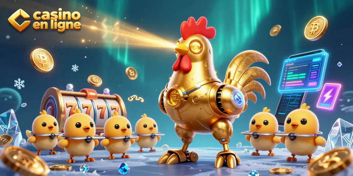 Gagnez des gains dans le casino en ligne avec ce robot coq de l'avenir et des drones poussins.