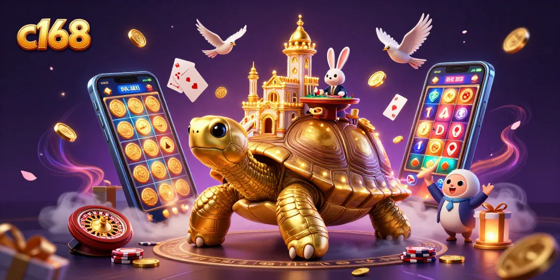 Join the excitement at c168 with a golden tortoise casino scene, featuring dynamic gameplay elements and stunning visuals.