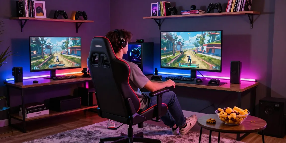 Gamer enjoying a Gaming Recliner Chair in a stylish gaming room.