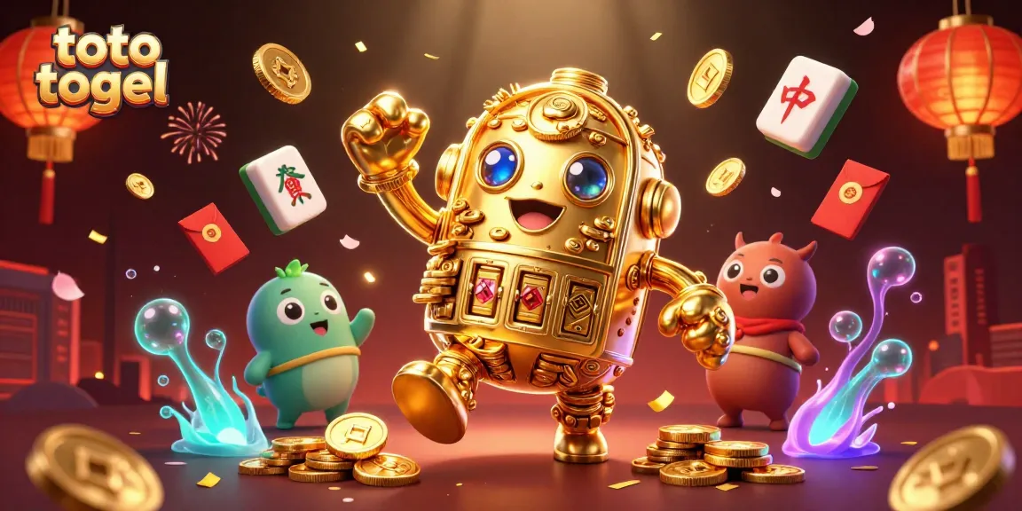 Experience the excitement of toto togel as golden golems and dynamic elements create a vibrant casino scene.
