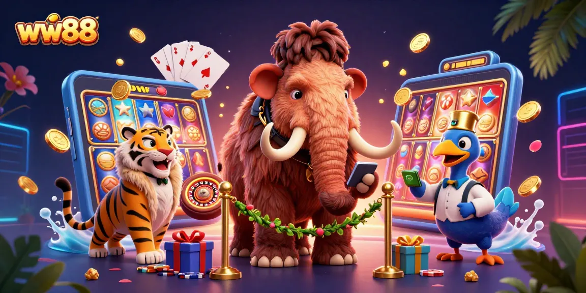 Engage with exciting games at ww88 featuring a vibrant casino scene with dynamic characters.