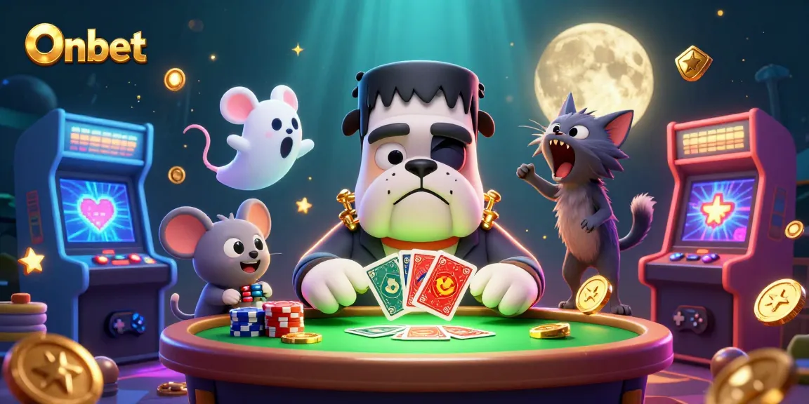 Experience thrilling gameplay at Onbet with lively casino characters and a colorful 3D environment.