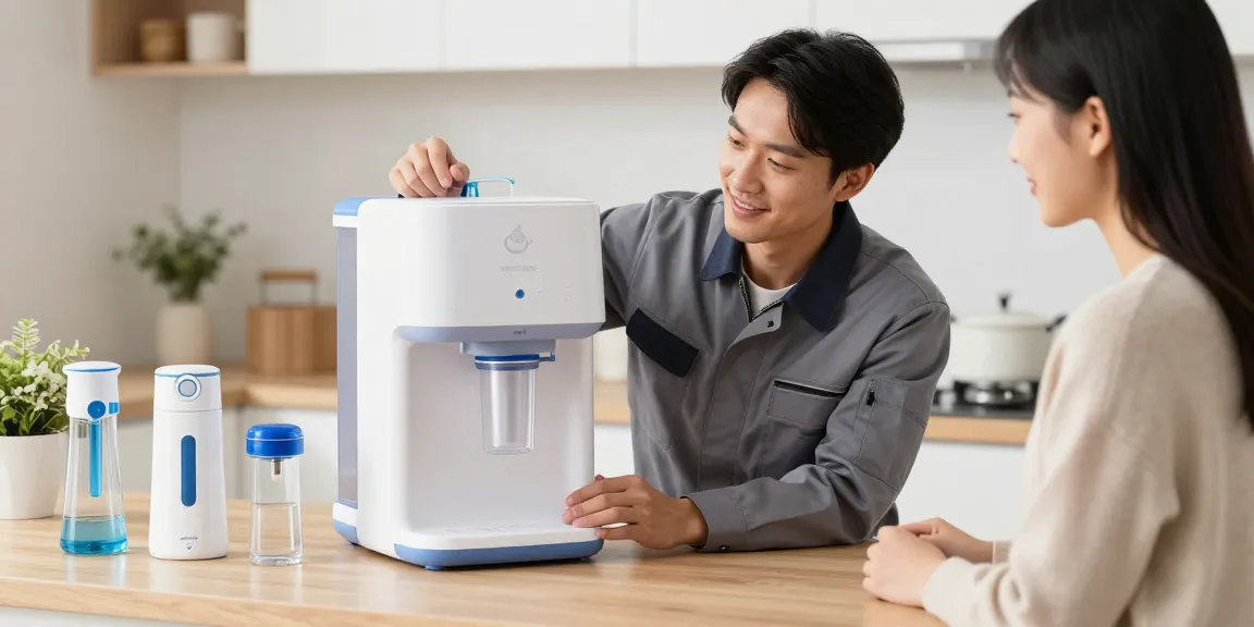 Waterdrop ED11W Rechargeable Water Filter Dispenser installed by a licensed professional in a local home, showcasing community-focused service.