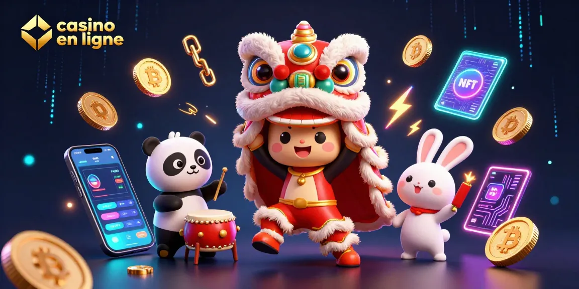 Jouer à des jeux captivants dans un casino en ligne avec des personnages colorés et des crypto-monnaies.