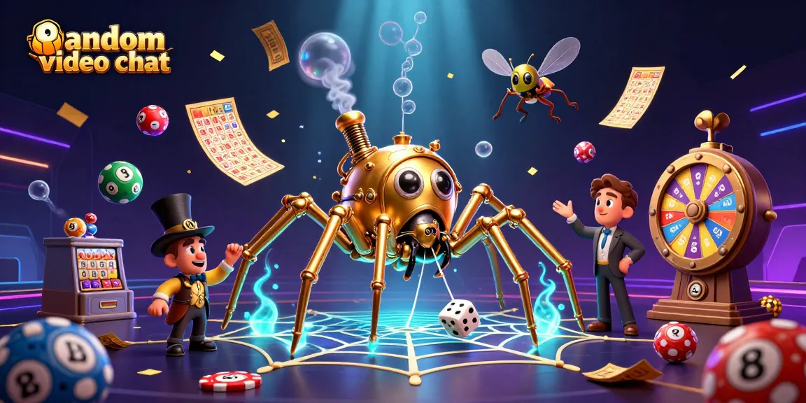 Engage in a thrilling random video chat experience while navigating vibrant gaming elements like bingo cards and spinning prize wheels.