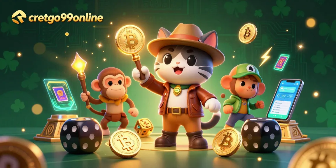 Engage with cretgo99online in this vibrant 3D scene of an archaeologist cat and monkey companion uncovering casino treasures.
