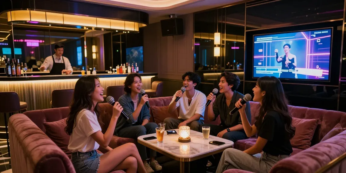 강남쩜오에서 즐거운 시간을 보내는 친구들, 세련된 인테리어와 함께한 모습