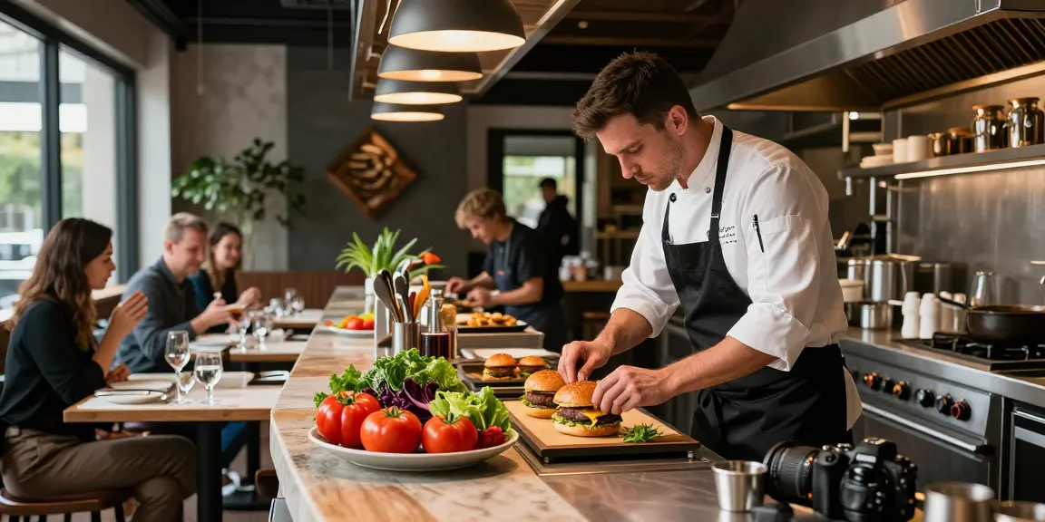 Delicious burger preparation at ROKOK88, showcasing chef's culinary artistry in Jakarta.