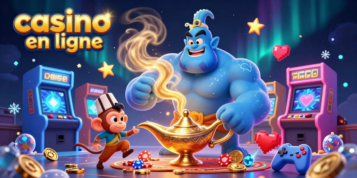 Profitez de l'excitation du casino en ligne avec un génie et des jeux colorés dans un univers magique.