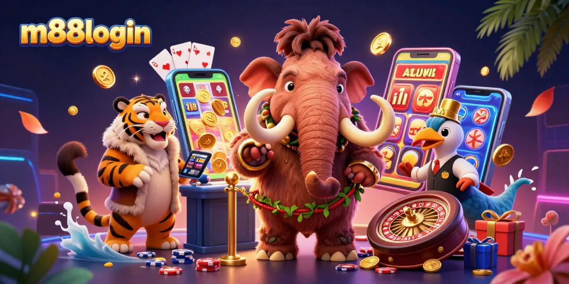 Engage in excitement at m88login with vibrant casino characters and dynamic game elements.