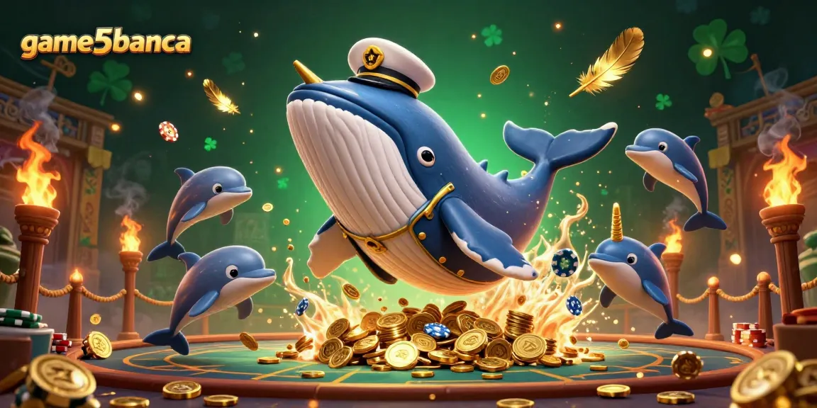 Engage with game5banca as the captain whale dives into coins with narwhals, casino vibes, and thrilling action.