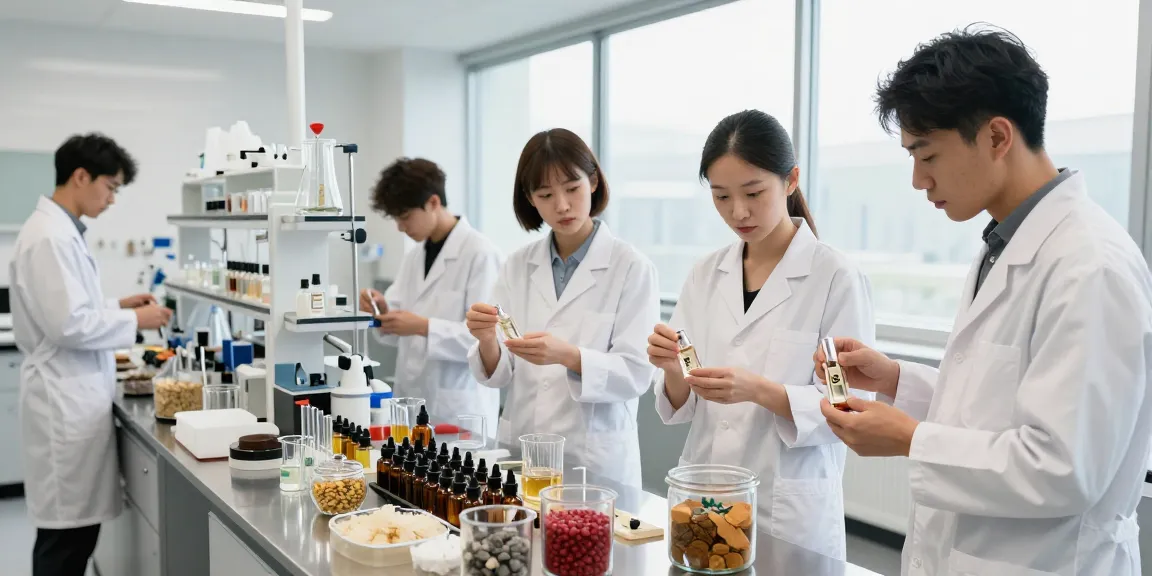 Fragrance Beads Manufacturer collaborating in a modern lab, showcasing vibrant aroma ingredients
