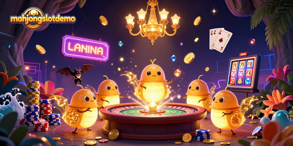 Experience the fun and excitement of mahjongslotdemo in a vibrant casino scene with glowing characters and dynamic action.