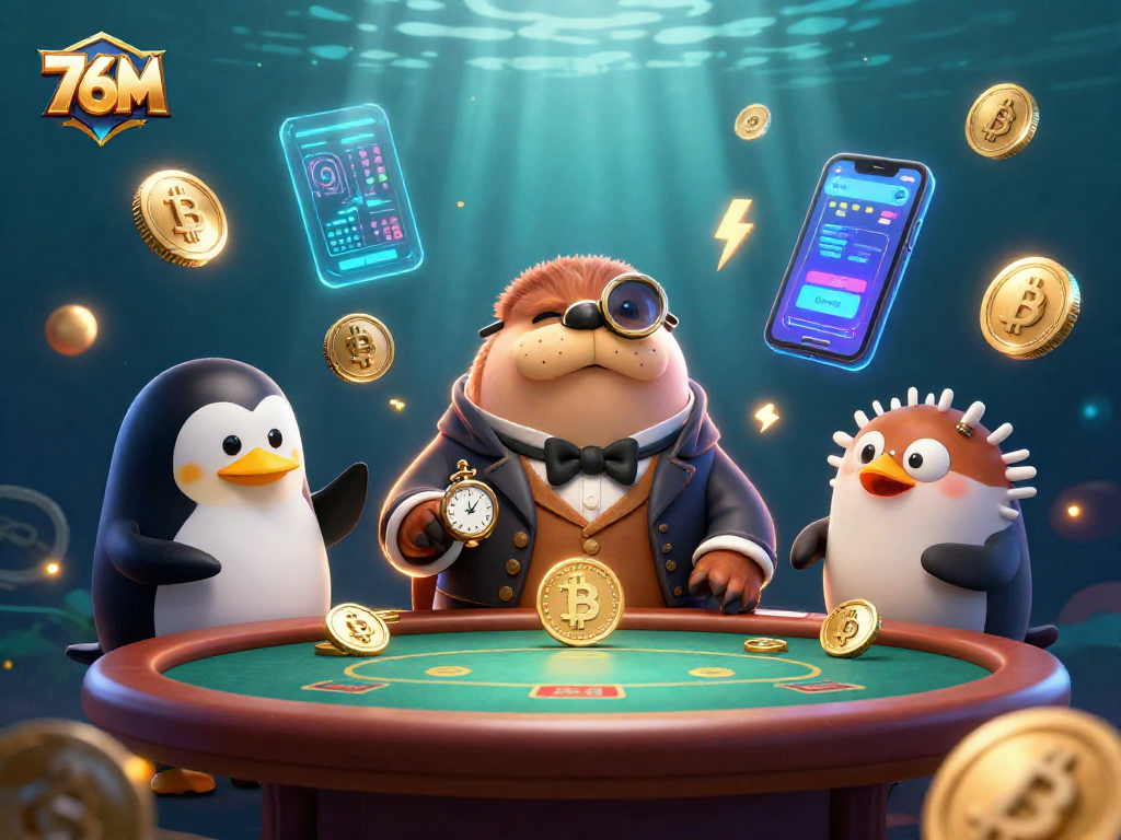 Jogue com 76M enquanto o morsa vitoriana e seus amigos competem em um poker subaquático.